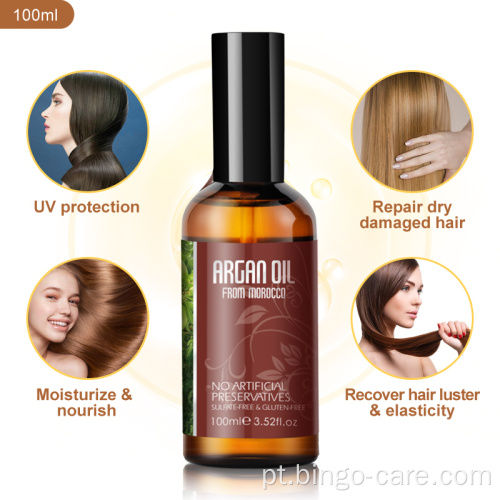 Óleo de argan reparador de soro com óleo para cabelos crespos